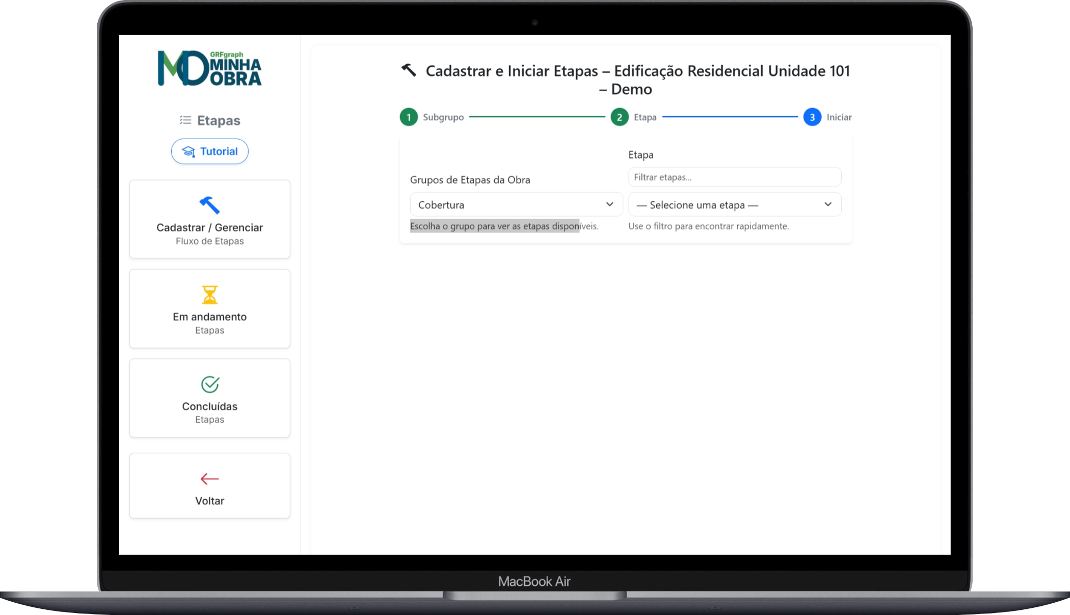 Captura do aplicativo Minha Obra 1
