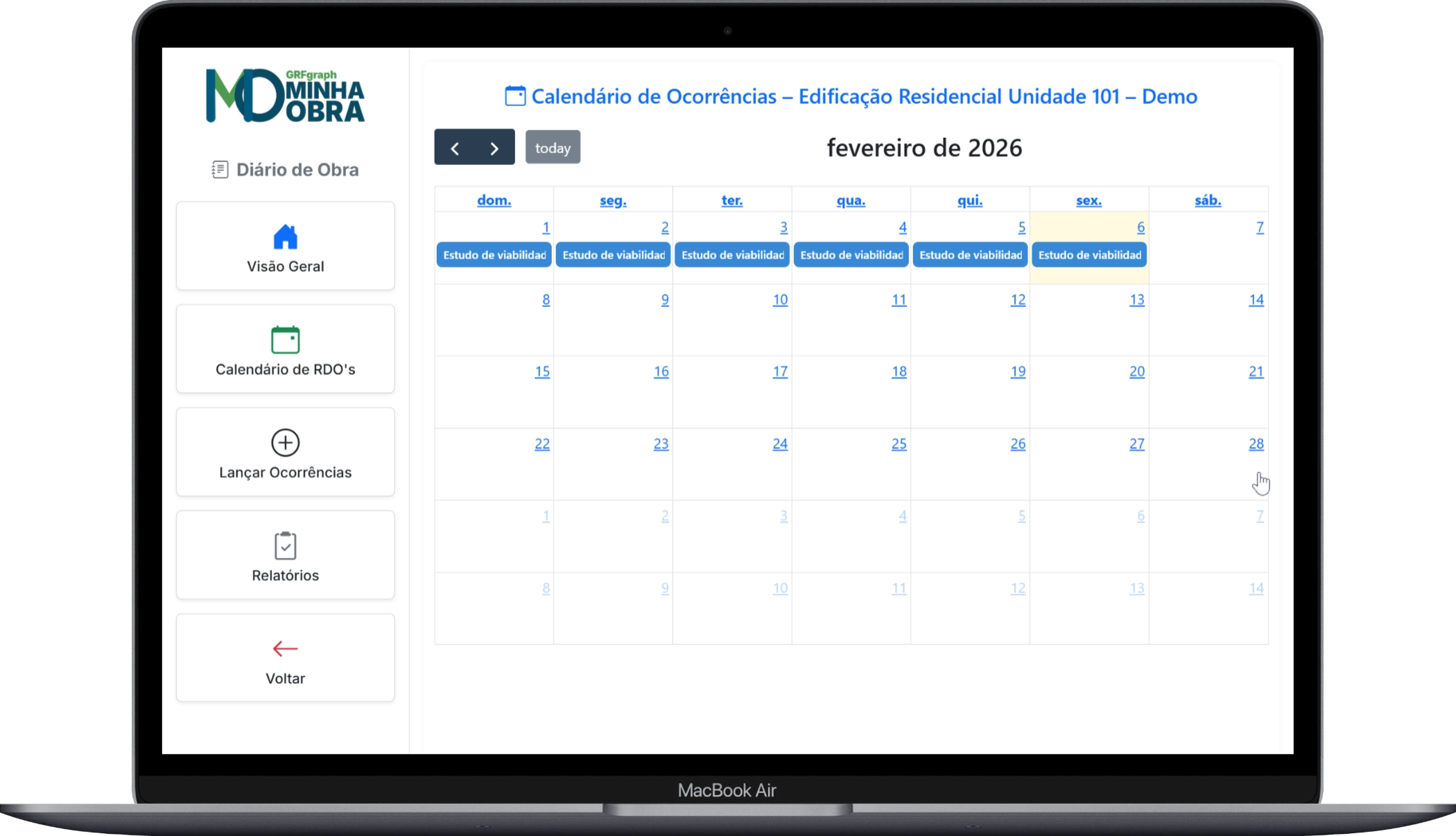 Captura do aplicativo Minha Obra 4