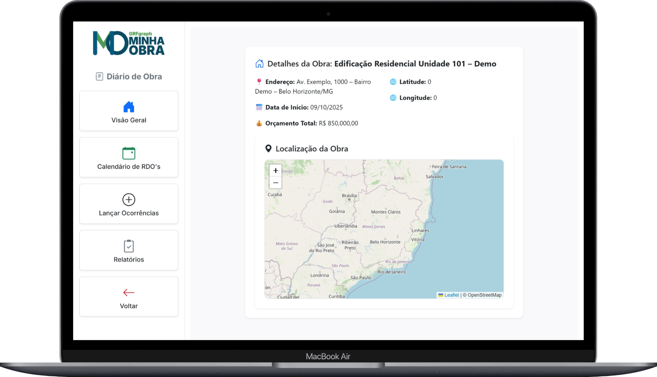 Captura do aplicativo Minha Obra 8