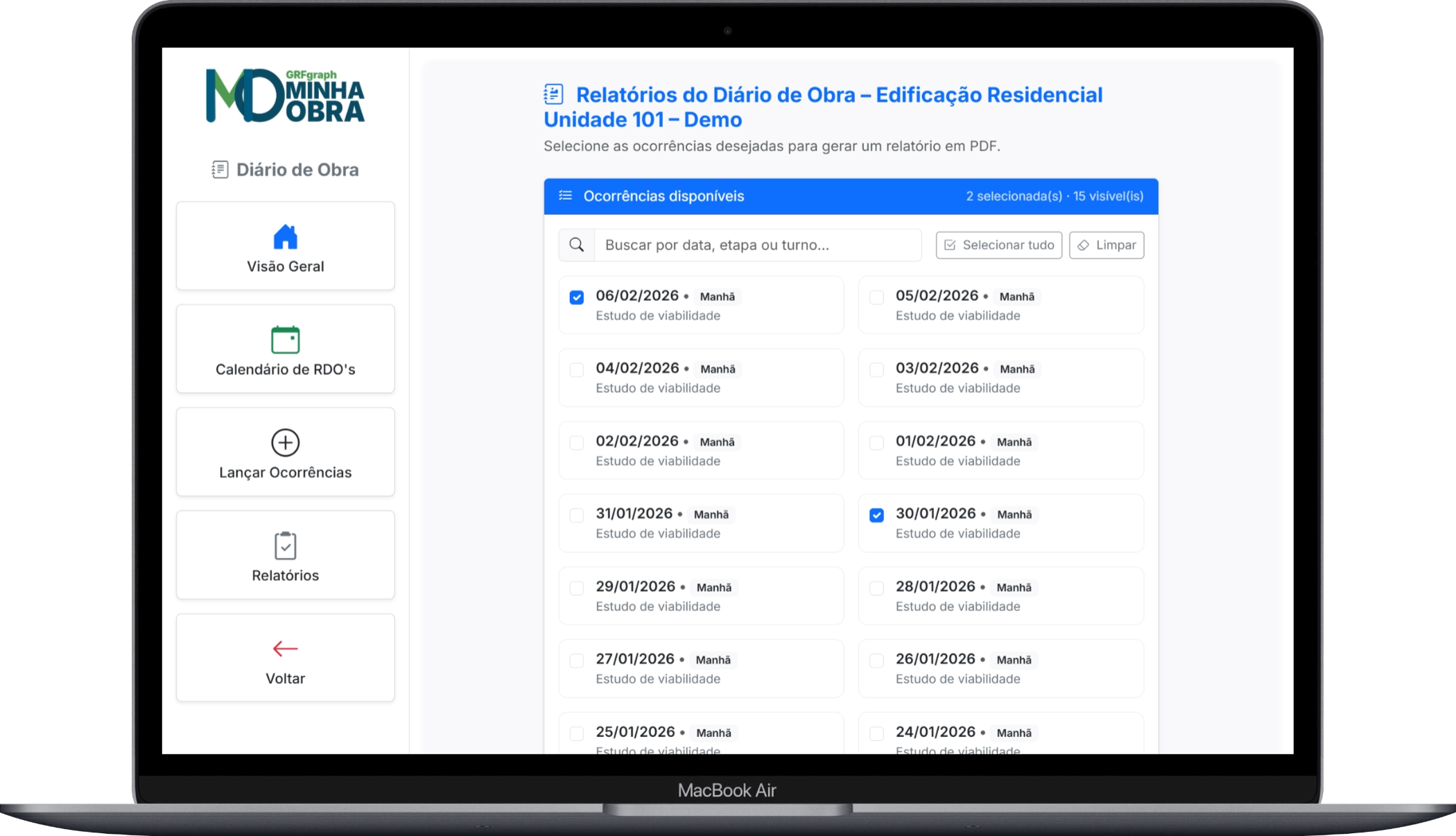 Captura do aplicativo Minha Obra 15